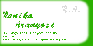 monika aranyosi business card