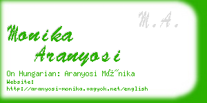 monika aranyosi business card